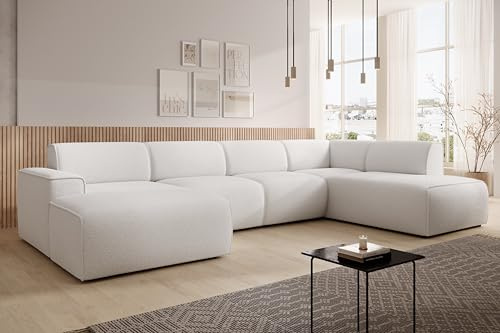 AXLIVING XXL Sofa U Form Didim Weiß 378 cm breit modern & großzügig R