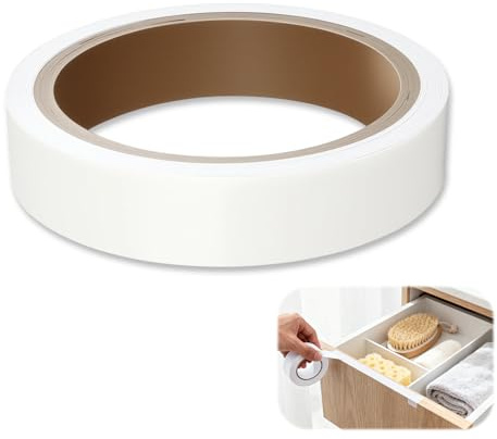 20mm X 10m Melamine Edge Banding Strip White Self Adhesive Furniture Edging Tape Waterproof No-Iron Veneer Tape for Laminate Shelf Cupboard, Cabinet Repair Furniture Restoration DIY Application
