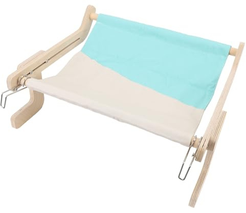Acouto Cat Window Perch Wooden Hanging Window Cat Hammock Sturdy Frame Sleeping Bed Shelves for Windowsill Bedside Grey Yellow and Can This Wooden Bed Space Attached to Secure (Gray Blue)