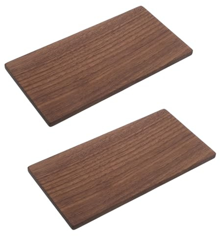DEARMAMY Láminas de Chapa de Nogal Natural 20X10X08 CM 2 Piezas Tableros de Madera Dura sin Terminar para Bricolaje Grabado Pintura y Manualidades Paneles de Madera para Proyectos