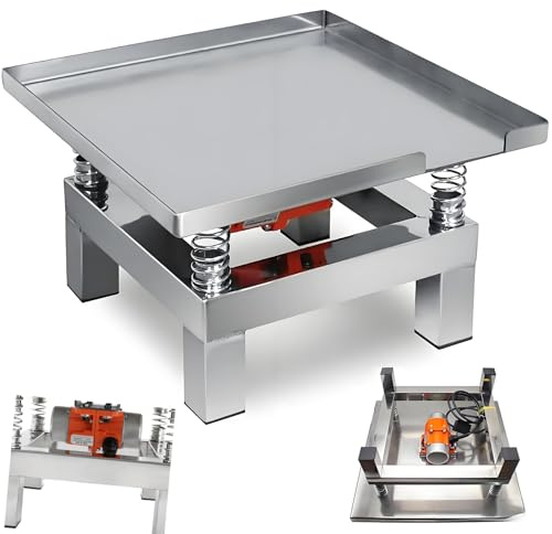 HuanSebesity Tavola Vibrante Concreta/Cemento,Mini Piattaforma Vibrazione Acciaio Inossidabile 3000Volte/Min,Basso Rumore,Tavolo Vibrante Calcestruzzo,per Riempimento Modellante 50x50cm