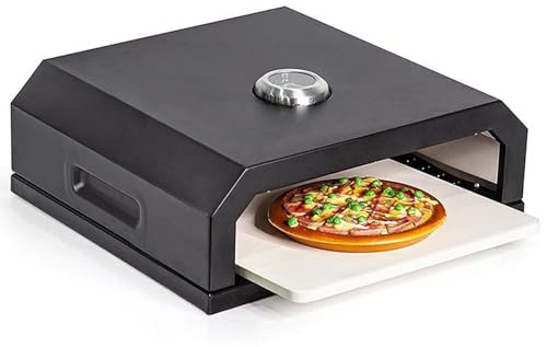 Portable Pizza Maker - Multifunctional Grill Oven with Thermometer for Charcoal & Gas BBQ Grill - Ideal for Camping