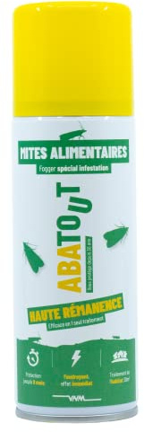 ABATOUT - Laque anti-mites alimentaires - aérosol auto-vidant - 150 ml | Élimine les mites alimentaires et autres insectes volants nuisibles - idéal pour les armoires et placards de cuisine