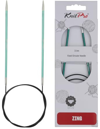 KnitPro K47096 Rund sticknål, metall, grön, 60 cm/3,25 mm