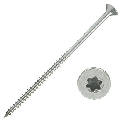 100 Stück Edelstahl-Schrauben 5x100 mm Teilgewinde Torx - Spanplattenschrauben mit Senkkopf - Holzschrauben/Holzbauschrauben - Werkstoff A2 VA V2A - Edelstahlschrauben/Universalschrauben TX25