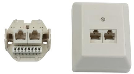 10 Stück ZE-KOM Anschlussdose LSA-Technik, UAE 2 x 8 (8), perlweiß, Aufputz 1-622.42.5.00 (AP-Steckdose Aufnahmemodul Aufputz-Anschlussdose Auslass Datendoseneinsatz Fernmeldesteckdose)