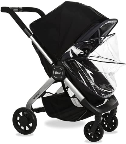 Diono Quantum Lux Stroller Rain Cover, Premium Waterproof Protection, Shield Against Wind and Rain, Clear Cover, Ventilated Storage Bag, Easy Attach