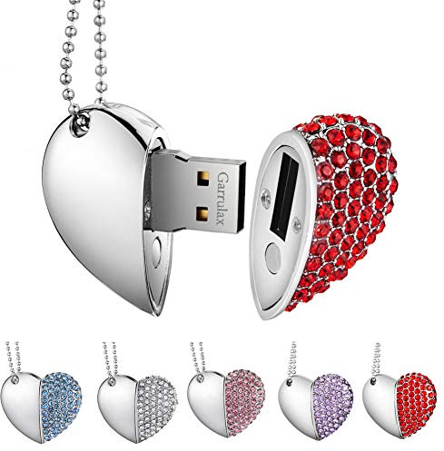 Garrulax Cle USB, Premium imperméable clé USB2.0, 8Go / 16 Go / 32Go Cles USB Type de Coeur Diamant Stockage de données Haute Vitesse Memory Stick Pendrive
