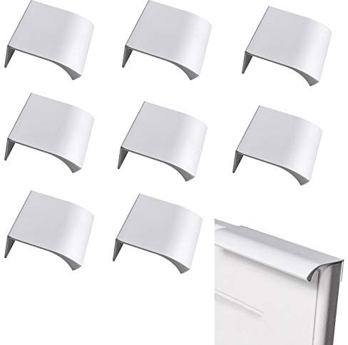 LEZED Möbelgriffe Aluminiumlegierung Küchengriffe Versteckte Schrankgriffe Türgriff Schubladengriffe Silber Schubladengriffe Schrankgriffe Griff Terrassentür Griffleisten Küche 8 Stück (80 mm)