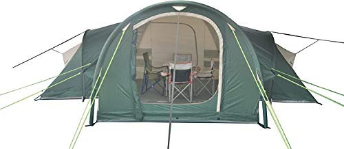 NEUMAYER - AUFBLASBARES Familien-Zelt XXL - Air-Rise-Technik - Modell Fiji - 2-4-6-Personen-Zelt - 5,7m x 5,65m - 16 qm Grundfläche - 3 getrennte Schlafkabinen + Aufenthaltsraum mit 2m Stehhöhe