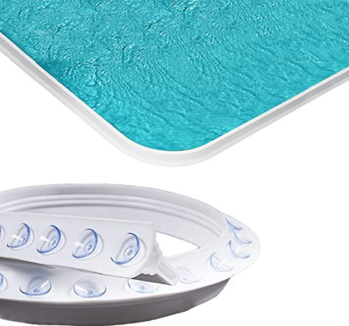 SJASD Duschschwellen Wasserdamm, Abnehmbarer Wasserblockierstreifen, Faltbare Duschsperr Rückhaltesystem,Schwallschutzleiste Dusche Selbstklebend,Saugnapf-Design,90cm(35inch)