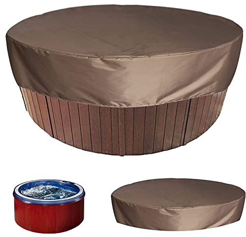 XVBVS Outdoor-Runde Whirlpool-Abdeckung wasserdichte UV-beständige Pool-Staubschutzhülle für SPA Whirlpool Badewanne Gartenmöbel- Brown || 200 * 30cm