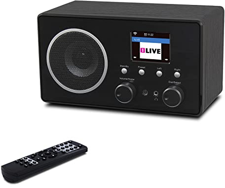 ZXNQ FM Radio Internet WiFi Bluetooth sans Fil Lecteur Couleur Affichage - Réveil Prise Casque 3,5 mm