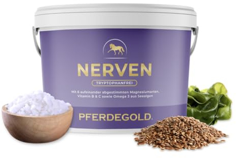 Pferdegold Nerven 2.0 - Pferde Pellets mit Magnesium-Komplex & Omega 3 | Unterstützung bei Angst & Stress - 100% Natürlich & Dopingfrei - Made in Germany (1500g)