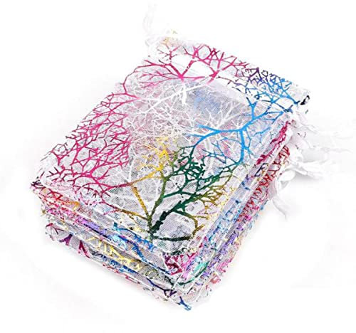 ORGEFY 10–50 Stück 7x9/9x12/10x15/13x18 cm Organza-Beutel Schmuck-Verpackungsbeutel Hochzeit Party Dekoration Zeichenbare Taschen Perlen Geschenkbeutel - Weiß 7x9cm, 10 Stück