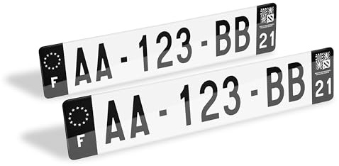 Générique 2 Plaques Auto Noires - Plaques décoratives pour Voiture côtés Noirs - Plaques Fantaisies 520 x 110 mm - résistance aux Chocs, aux intempéries et Anti UV - avec Rivets