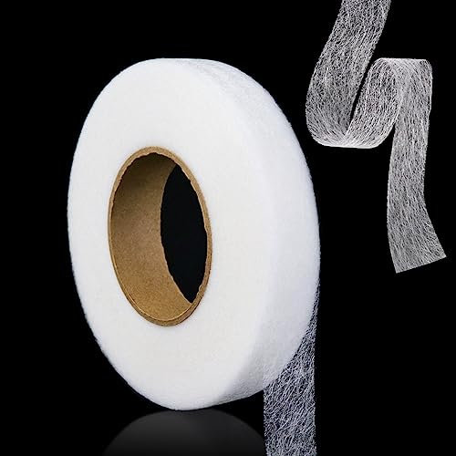 Redamancy 64 m Saumband zum Aufbügeln, Breite 20mm, Klebeband zum Aufbügeln, Selbstklebendes Bügelband zum Reparieren von Stoff, Vorhang, Gardinen, Hosen, Kleidung, Jeans