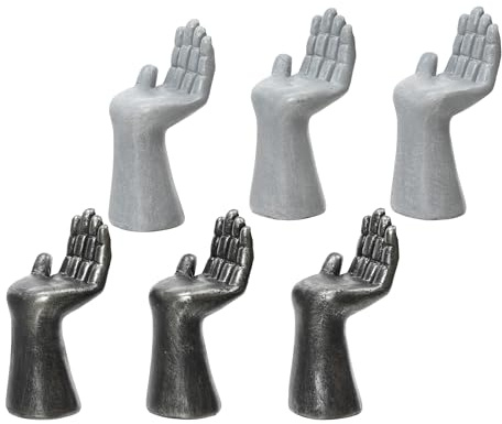 Decoris 3er Set Blumentopffüße 4,5x5x9cm schwarz/grau Sortiert - Dekorative Topffüße Outdoor & Indoor - Füße für Blumentopf & Pflanzkübel - Kübelfüße Aussen Deko Füßchen Untersetzer f. Blumenkübel