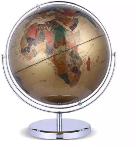 Geografischer Globus, 720°-weltkugel Mit Volldrehung Und Ständer, Desktop-weltkugel, Geografische Entdeckungswelt Für Erwachsene, Lernkugel Für Kinder (12,5 Zoll), Weltkugel-ges(Color:32cm Gold)