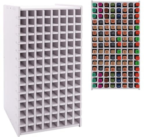 GBACHOOSE Art Marker Storage Rack for 120 Markers, Easily Assembled Universal Pen Storage for Desk, Organizer for Watercolour Pencils, Pens, Pencils, Paintbrushes, White