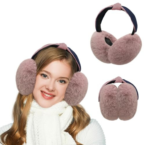 Justay Comf Ohrenschützer Damen Ohrenwärmer Verstellbarer Winter kuscheliger Earmuffs Warme Toll Geschenk für Frauen, Rosa