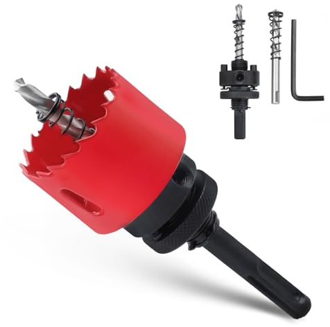 Hsawbit 55mm Lochsäge Bohrkrone HSS SDS-Plus Schaft, Sechskant für Holz | Geeignet für Trockenbau, Kunststoff, Lochfräse, Bohrmaschine, Bohrer, Lochbohrer