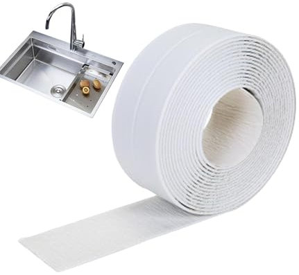 Striscia sigillante per bagno - Nastro sigillante per bagno, Protezione impermeabile antimuffa per i bordi della toilette, Striscia adesiva per sigillante bagno, Nastro sigillante per lavello Bagno