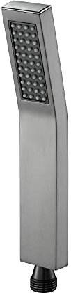 Pommeau de douche Ensemble de pommeau de douche à main gris Pommeau de douche à main en laiton Pommeau de douche à effet pluie Pommeau de douche à main carré, tuyau de douche, support de douche