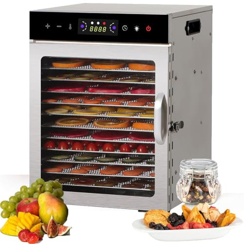 SéChoir Alimentaire DéShydrateur Multifonctionnel, Armoire De SéChage Commerciale à 6/8/12/18 Plateaux, SéChoir à Fruits Pour LéGumes, Champignons, Friandises Pour Chiens, Bacon,12-Tray