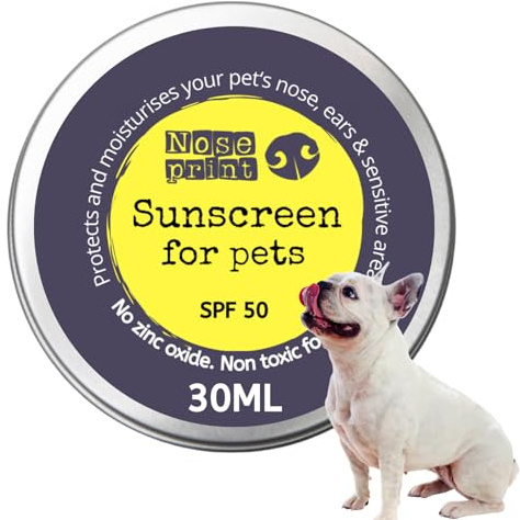 Noseprint LSF 50 Sonnenschutzbalsam für Haustiere 30 ml in Dose, feuchtigkeitsspendender Sonnenschutz für Hunde und Katzen, ungiftige Formel, Hundenasen- und Pfotenbalsam, Sonnencreme