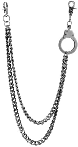 DIKJAK Gothic-Hosen-Kette – Geldbörsen-Schlüsselanhänger, kantiges Punk, Hip-Hop-Taillenzubehör für Jeans, Streetwear, Rebellen, Damen und Herren