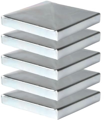 ATTAS Tappi per pali 8 x 8 cm (5 pezzi) – Zincato – Tappi di copertura in metallo per pali in legno & pali in metallo – 80 x 80 mm in acciaio a forma di piramide – Tappo protettivo per pali di