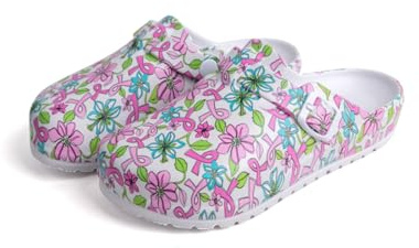 YUKTOPA Zuecos para mujer, cómodos zapatos de jardín con diseño impreso, sandalias de playa antideslizantes, zapatillas ligeras impermeables de trabajo y cuidado, flores, 38 EU