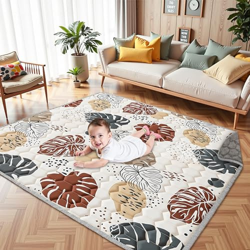 YIBEBE Tappeto Gioco Bambini Addensare Tappeto Gioco Neonato: Tappetino per Abilità Motorie - Tappetino da Gioco per Bambini Pieghevole Antiscivolo lavabile in lavatrice per Box (150 * 180cm)