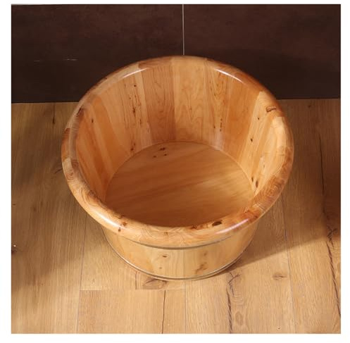 Failjierue Vasca for pediluvio in Legno di Quercia - Vasca for fumigazione e ammollo da 26x36 cm - Vasca for pediluvio in Legno Naturale for Spa, Sauna e Relax a casa(Wood Color)