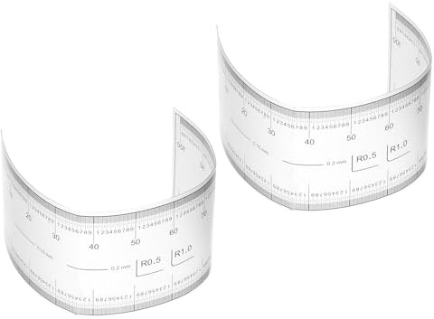 PATIKIL Filmflexibles Lineal 10cm 0.1mm Skala Mit R Winkel Und Breitenlinien Klares PET Plastik Faltbares Gerades Lineal Für Fabrik Transparent 2 Stück