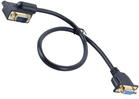 Orivin Cavo VGA curvo a 90° a sinistra da 0,5 m – 15 pin maschio-femmina, estensione video Full HD 1080P