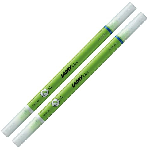 LAMY ink-x - Juego de 2 borradores de tinta de plástico con punta de borrado y punta de corrección, solo para borrar tinta azul real