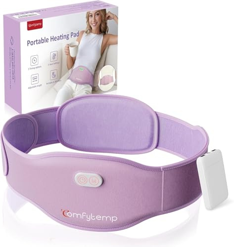 Comfytemp Ceinture Menstruelle Chauffante Grande Taille, avec 5000mAh, pour le Ventre et le Dos Pendant les Règles, 150x16cm, Ceinture Chauffage sans Fil, pour les Mères et les Femmes
