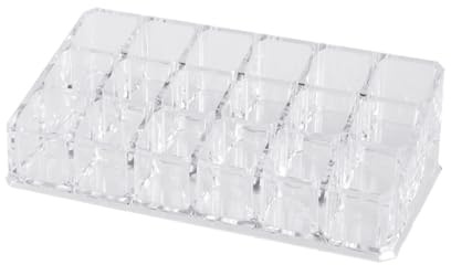 PACKOVE Soporte para Lápiz Labial Expositor de Acrílico Transparente Ranuras para Maquillaje y Pintalabios Organizador de Cosméticos para Tocador