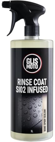 Glismoto Ceramic Rinse Coat- SiO2 Nano Spray Sealant, Easy Spray-onRinse-Off Protectionfor Paintwork, Glass, Plastics, Hydrophobic Finish, Superior Water Beading and Gloss (1L)