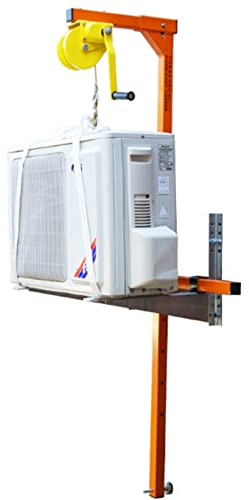 SnamicE Grúa para instalación de Aire Acondicionado en Altura con Soporte y cabrestante Manual - Equipo de elevación para una instalación eficiente de Aire acondicion,Rope 15 Meter