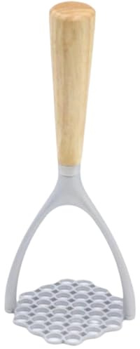 Schiacciapatate in acciaio inossidabile resistente con manico in legno - Schiacciapatate portatile metallo per fagioli, verdure, carne, zucca, cucina ristorante