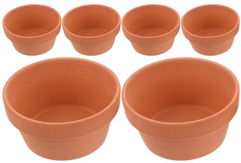 PAMINGONO Lot de 6 Mini Pots en Terre Cuite Rouge Pots en Céramique 11X6 CM pour Plantes Grasses et Cactus Jardinières Respirantes et Absorbantes pour Intérieur et Extérieur