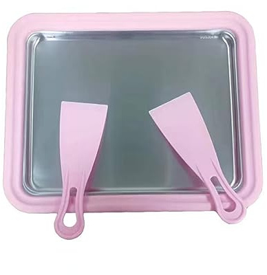 Watreketal Piastra a rullo per gelato con 2 spatole per gelato arrotolato sorbetti Maker cibo yogurt forniture per la casa Macchina per rulli per gelato