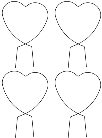 Toyvian Lot de 4 Treillis en Fer Forme Cœur Mini pour Plantes Grimpantes D’intérieur et Pots de Jardin, Support Solide Anti-Corrosion, pour Balcon et Jardinière, Treillis pour Pots