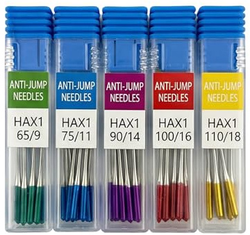 Wcawnlt 60 Stücke Nähmaschine Nadel Set HAX1 65/9 75/11 90/14 100/16 110/18, Universal Nähutensilien Set Für Haushaltsnähmaschine, Jersey Stoff Nähen, Nähzubehör Für Zuhause Schneiderei