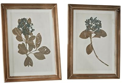 Loberon Tanneau Set di 2 Immagini - Cornice in Legno di Abete, Marrone/Bianco