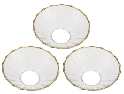 NIYANGLE 3 Stück Eleganter Tropfenfänger für Kerzen aus Glas in Blumenform mit Goldrand Wiederverwendbar und Leicht zu Reinigen für Hochzeiten und Bankette als Kerzenhalter Schutz