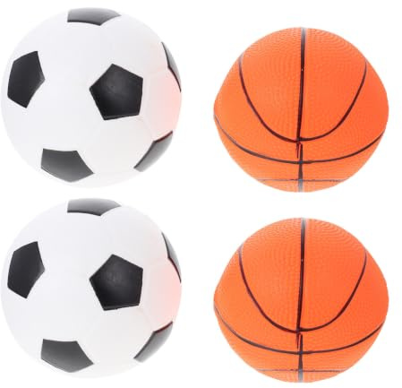 CVUTOVO 4 Balones Inflables de PVC, Juguete de Fútbol y Baloncesto, Tamaño 12cm, Seguro y Divertido para Juegos Infantiles